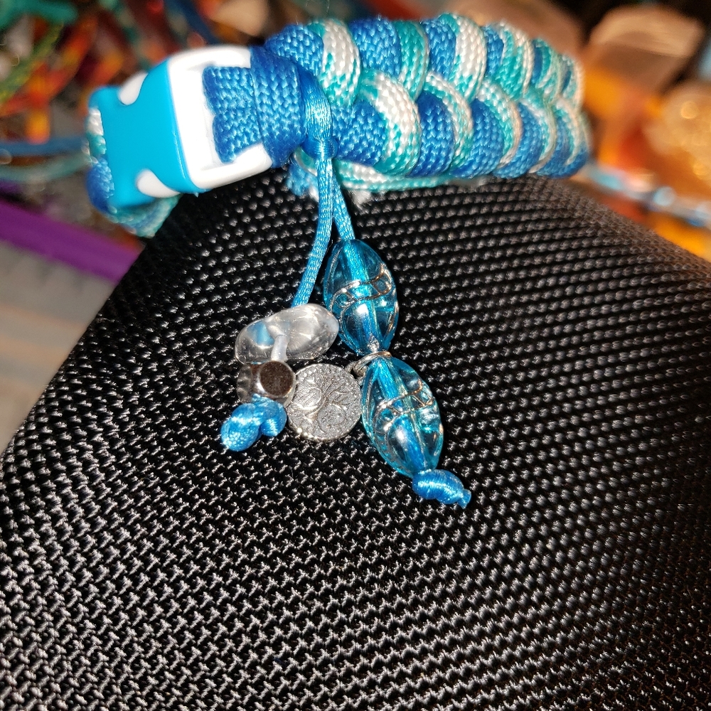 Paracord bracelet sterling silver